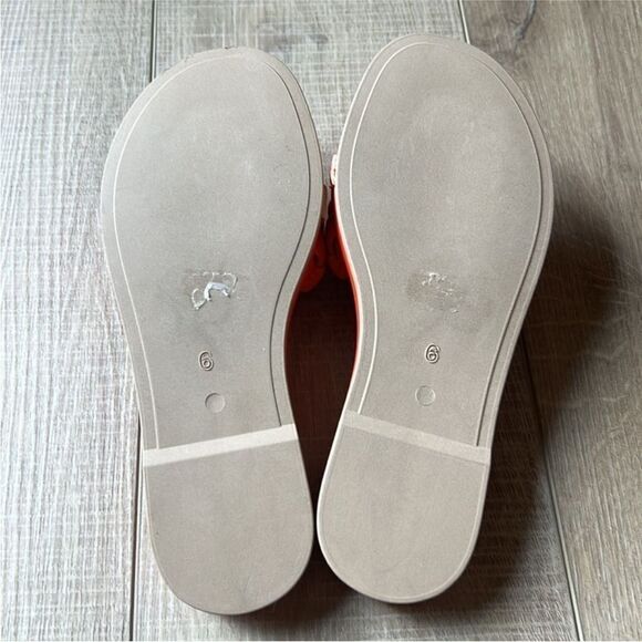 Free People Seychelles Wilma Woven Sandals Flat Slides Deep Orange US 6 NWOB - Picture 5 of 8